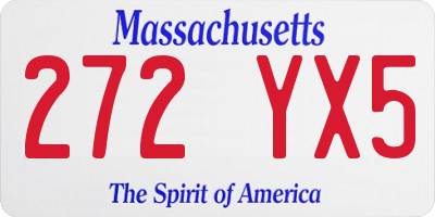 MA license plate 272YX5