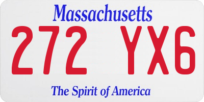 MA license plate 272YX6