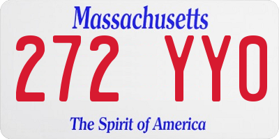 MA license plate 272YY0