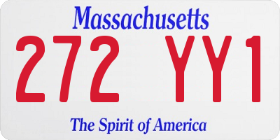 MA license plate 272YY1
