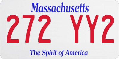 MA license plate 272YY2