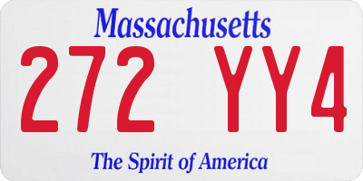 MA license plate 272YY4