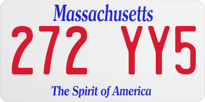 MA license plate 272YY5