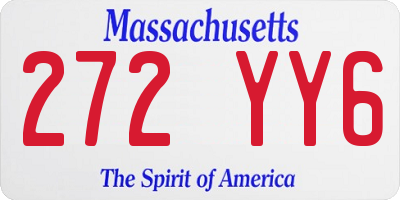 MA license plate 272YY6