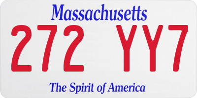 MA license plate 272YY7