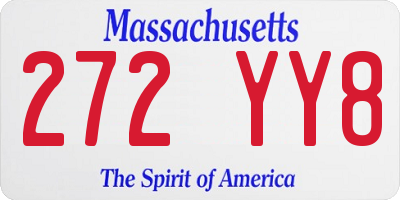 MA license plate 272YY8