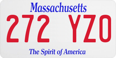 MA license plate 272YZ0