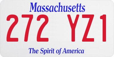 MA license plate 272YZ1