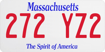 MA license plate 272YZ2