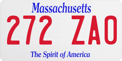 MA license plate 272ZA0