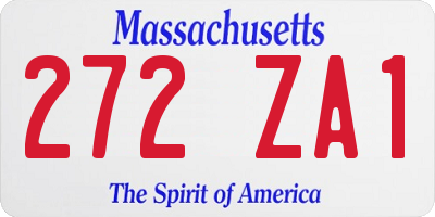 MA license plate 272ZA1