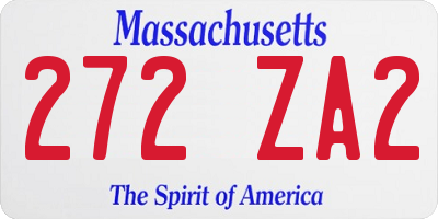 MA license plate 272ZA2