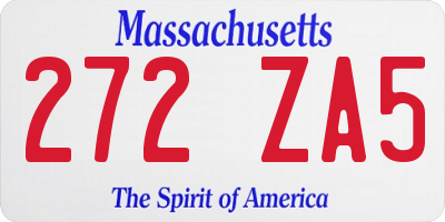 MA license plate 272ZA5