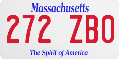 MA license plate 272ZB0