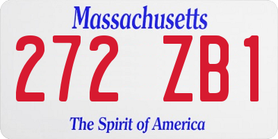 MA license plate 272ZB1