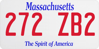 MA license plate 272ZB2