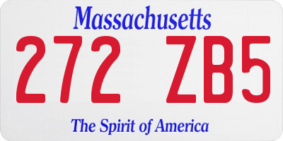 MA license plate 272ZB5