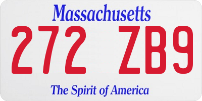 MA license plate 272ZB9