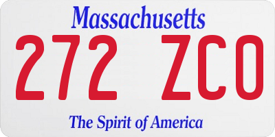 MA license plate 272ZC0
