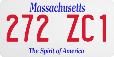 MA license plate 272ZC1
