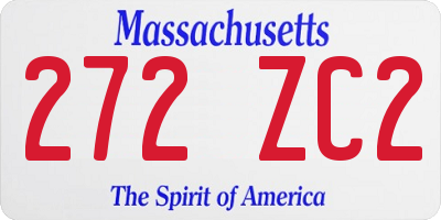 MA license plate 272ZC2