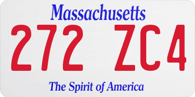 MA license plate 272ZC4