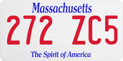 MA license plate 272ZC5