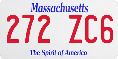 MA license plate 272ZC6