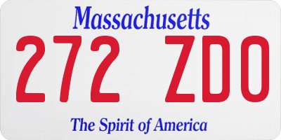 MA license plate 272ZD0