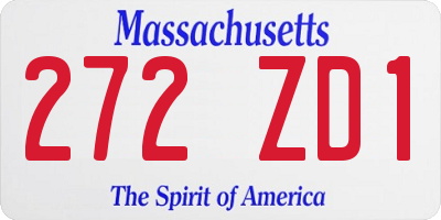 MA license plate 272ZD1