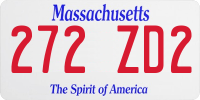MA license plate 272ZD2