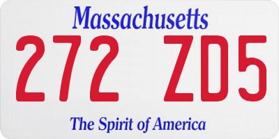 MA license plate 272ZD5