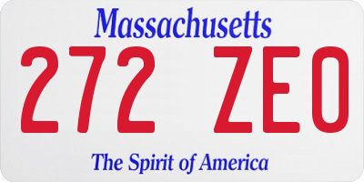 MA license plate 272ZE0