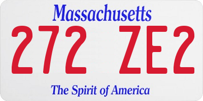MA license plate 272ZE2