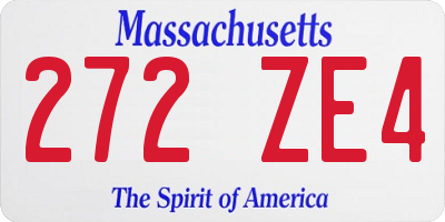 MA license plate 272ZE4