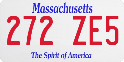MA license plate 272ZE5