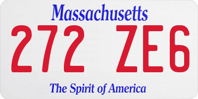 MA license plate 272ZE6