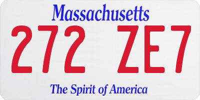 MA license plate 272ZE7