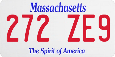 MA license plate 272ZE9