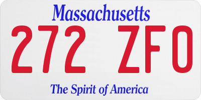 MA license plate 272ZF0