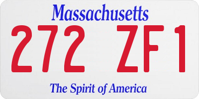 MA license plate 272ZF1