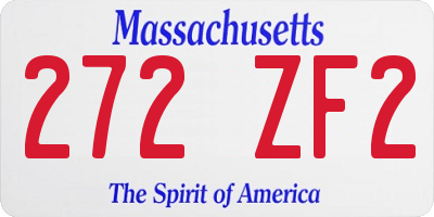MA license plate 272ZF2