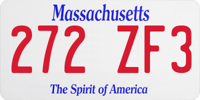 MA license plate 272ZF3