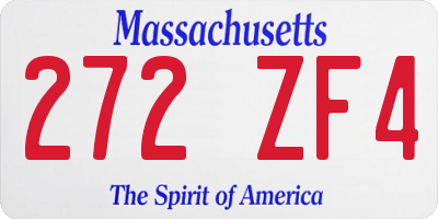 MA license plate 272ZF4