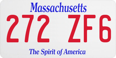 MA license plate 272ZF6