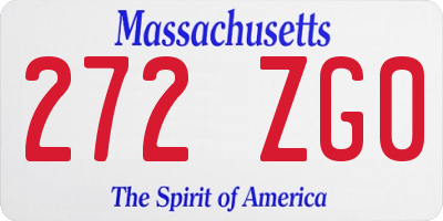 MA license plate 272ZG0