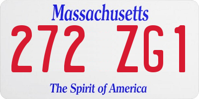 MA license plate 272ZG1