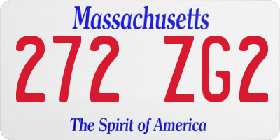 MA license plate 272ZG2