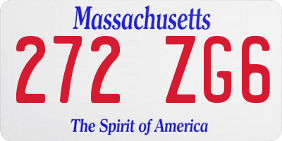 MA license plate 272ZG6
