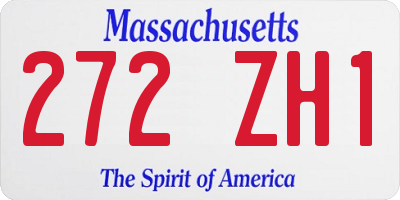 MA license plate 272ZH1